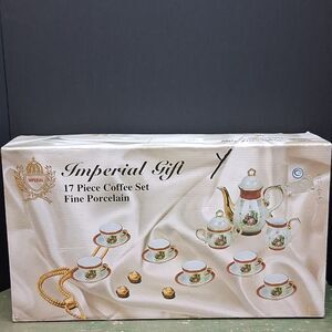 Bridgeton inspired Imperial Gift- 17 Pc. Coffee Set, Fine Porcelain
